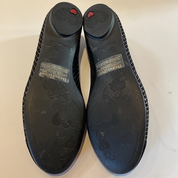 BeautiFeel Black & Gold Suede Leather Medallion Ballet Flats Size 6.5 (37) - Picture 9 of 15